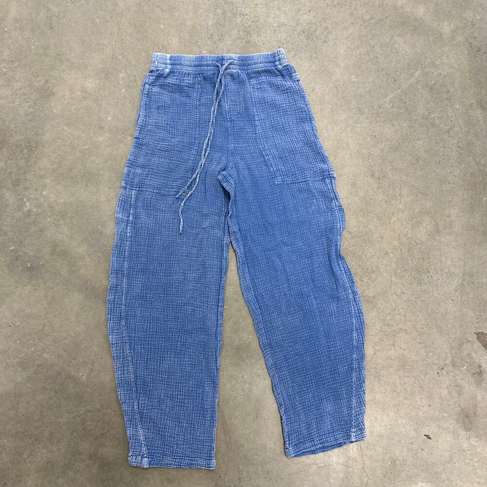 Carbon 2 Cobalt Sundial Pants Cotton Gauze Beach Blue XS Drawstring